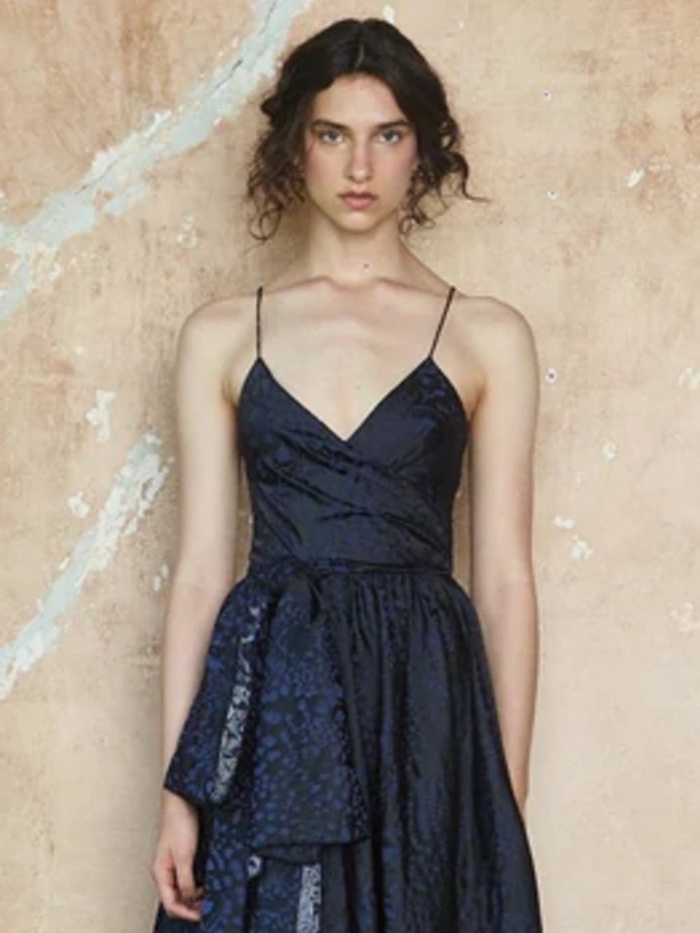 Flor et.al Dorothy Navy Jacquard Gown  size 6L